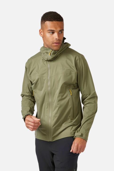 Chaqueta Impermeable Cinética 2.0 Tt64920 Caqui Claro Hombres Rab