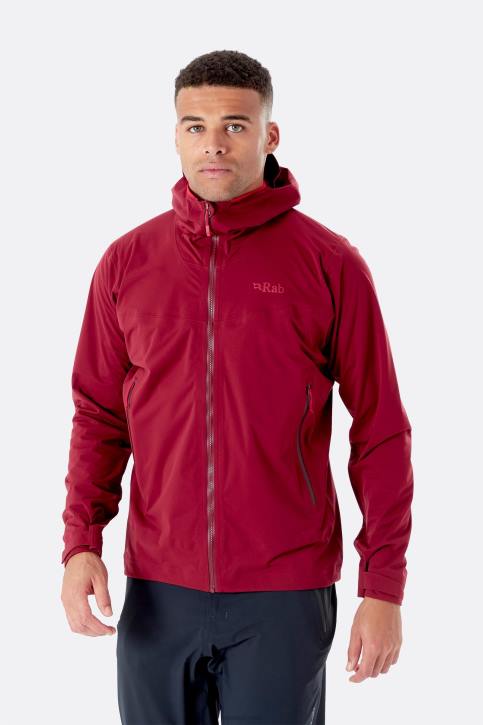 Chaqueta Impermeable Cinética 2.0 Tt64921 Rojo Sangre De Buey Hombres Rab
