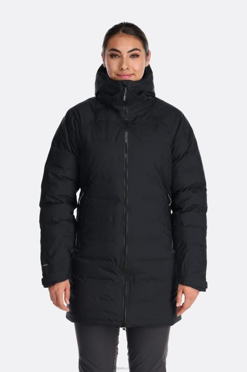 Parka Impermeable Cenefa Tt6420 Negro Mujer Rab